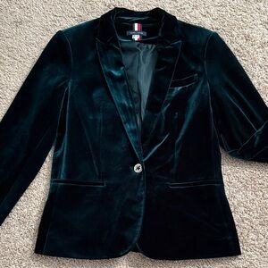 Tommy Hilfiger Dark Green Velvet Blazer